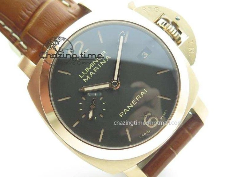 PAM393 P Ladies RG ZF 1:1 Best Edition On Brown Leather Strap P Upgraded 8522