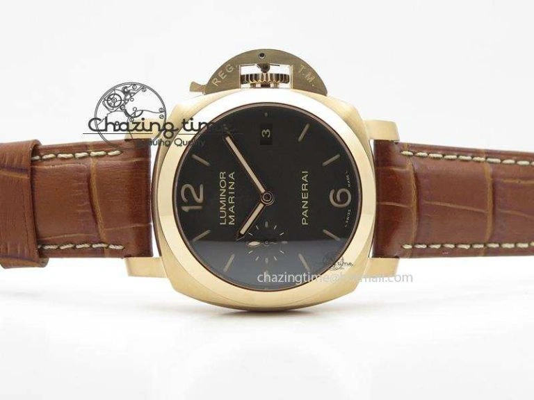 PAM393 P Ladies RG ZF 1:1 Best Edition On Brown Leather Strap P Upgraded 8522