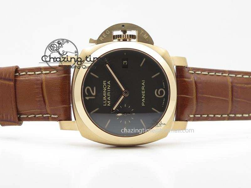 PAM393 P Ladies RG ZF 1:1 Best Edition On Brown Leather Strap P Upgraded 8522