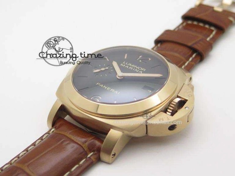PAM393 P Ladies RG ZF 1:1 Best Edition On Brown Leather Strap P Upgraded 8522