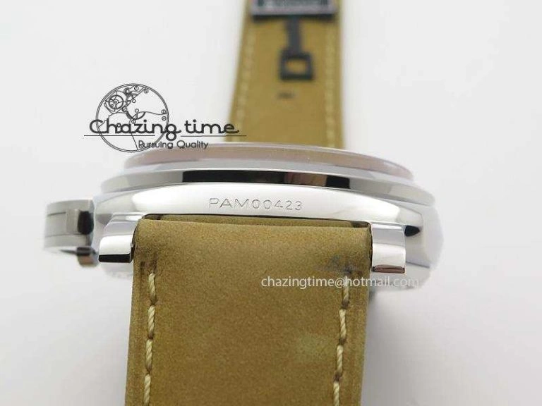 Popular PAM423 P SF Best Edition Black Dial On Brown Asso Strap P.3000 Super Clone 8528