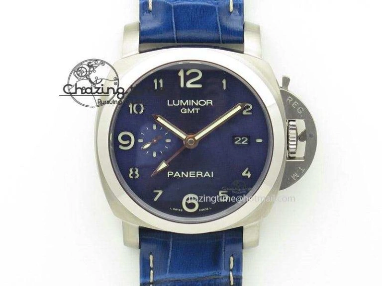 PAM437 L Titanium ZF Best Edition Blue Dial On Blue Leather Strap P Trendy 8547