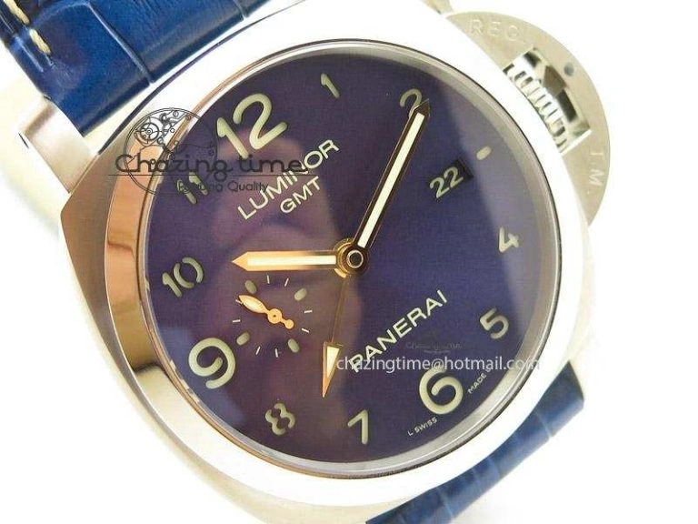 PAM437 L Titanium ZF Best Edition Blue Dial On Blue Leather Strap P Trendy 8547