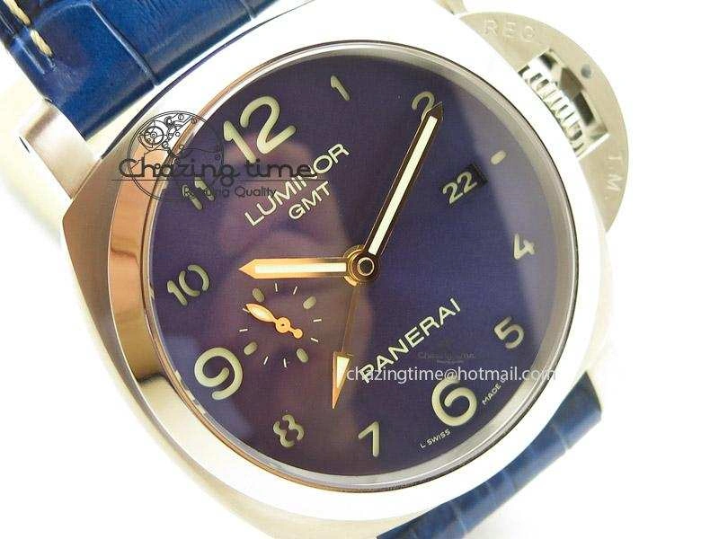 PAM437 L Titanium ZF Best Edition Blue Dial On Blue Leather Strap P Trendy 8547
