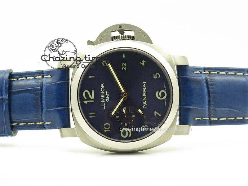 PAM437 L Titanium ZF Best Edition Blue Dial On Blue Leather Strap P Trendy 8547