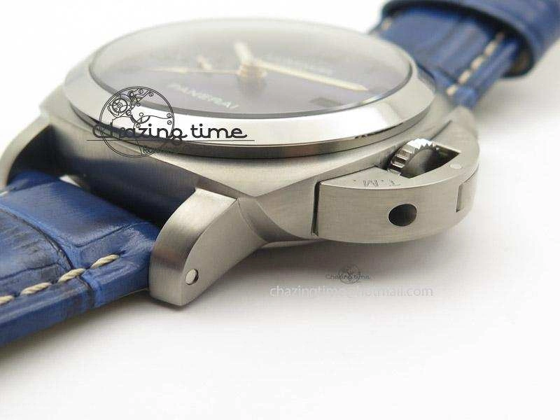 PAM437 L Titanium ZF Best Edition Blue Dial On Blue Leather Strap P Trendy 8547