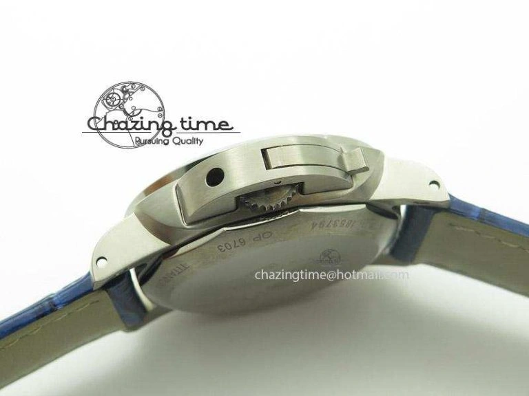 PAM437 L Titanium ZF Best Edition Blue Dial On Blue Leather Strap P Trendy 8547