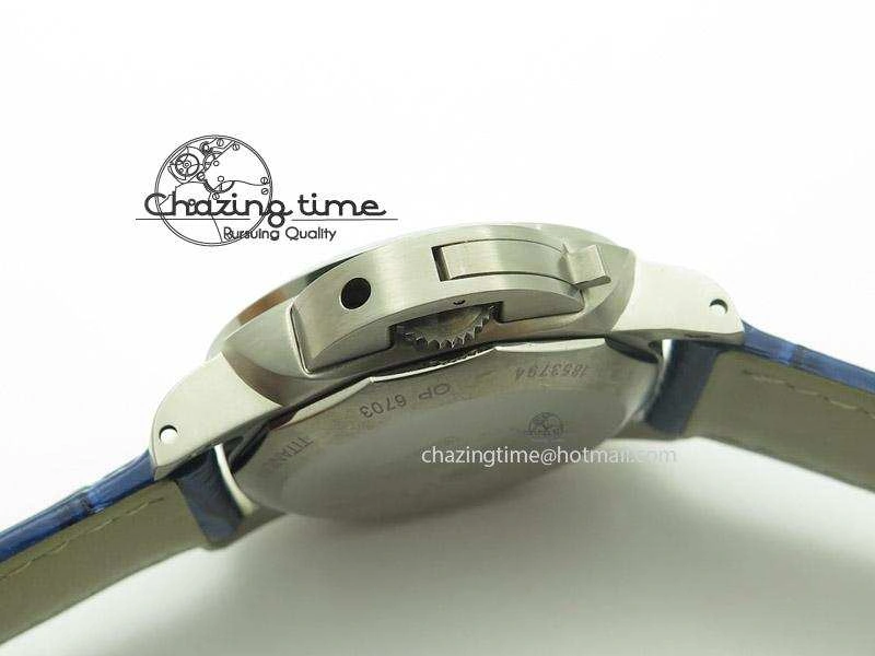 PAM437 L Titanium ZF Best Edition Blue Dial On Blue Leather Strap P Trendy 8547