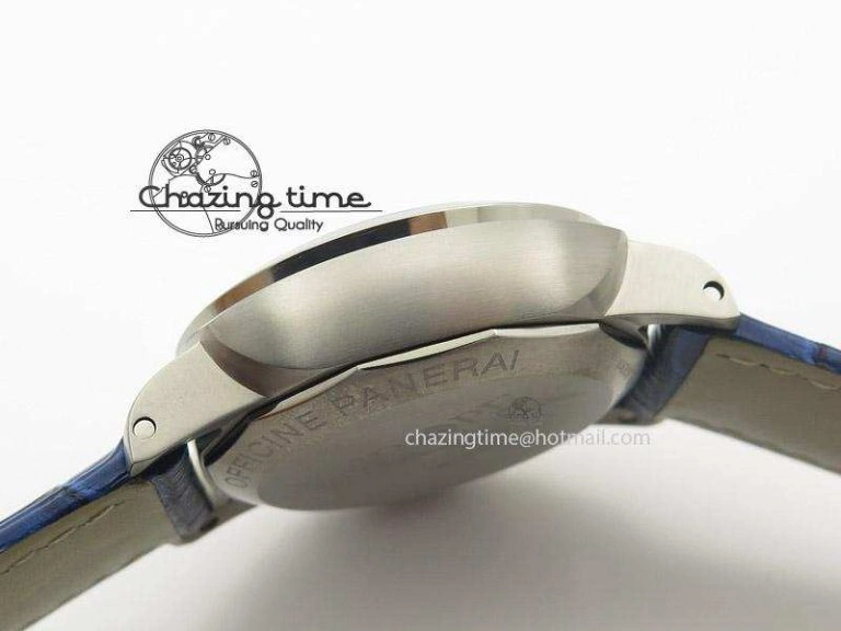 PAM437 L Titanium ZF Best Edition Blue Dial On Blue Leather Strap P Trendy 8547