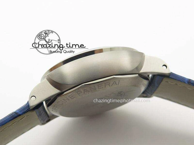 PAM437 L Titanium ZF Best Edition Blue Dial On Blue Leather Strap P Trendy 8547