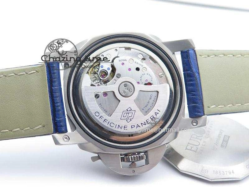 PAM437 L Titanium ZF Best Edition Blue Dial On Blue Leather Strap P Trendy 8547
