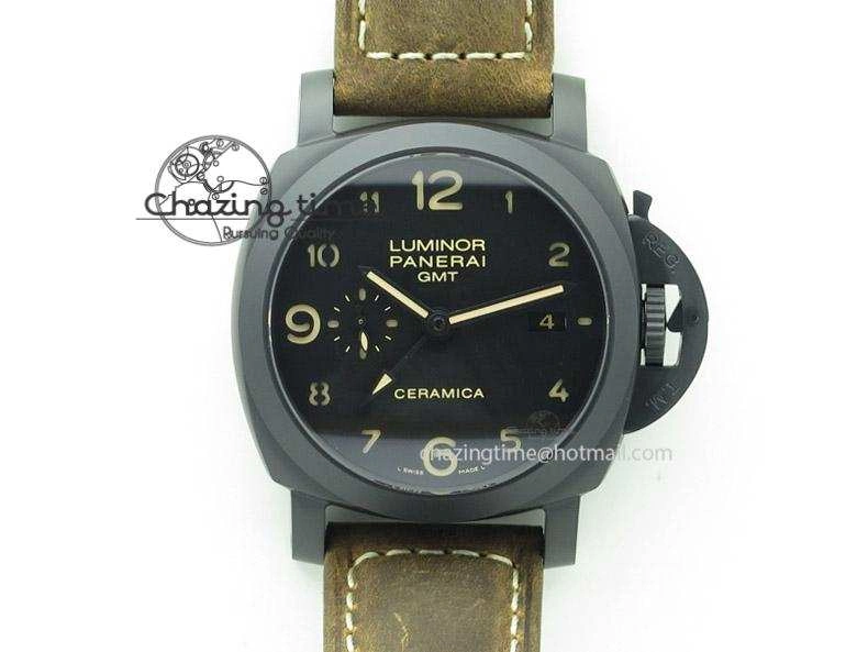 PAM441 O Real Ceramic ZF 1:1 Best Edition on Brown Asso Strap ZP. TravelReady 8597