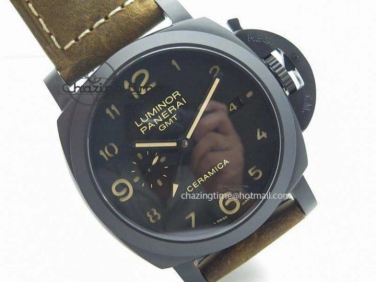 PAM441 O Real Ceramic ZF 1:1 Best Edition on Brown Asso Strap ZP. TravelReady 8597