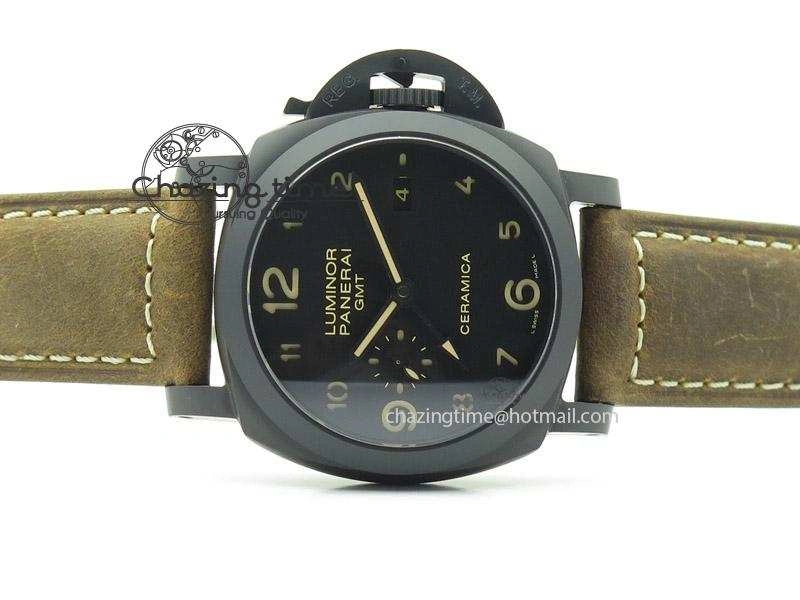 PAM441 O Real Ceramic ZF 1:1 Best Edition on Brown Asso Strap ZP. TravelReady 8597