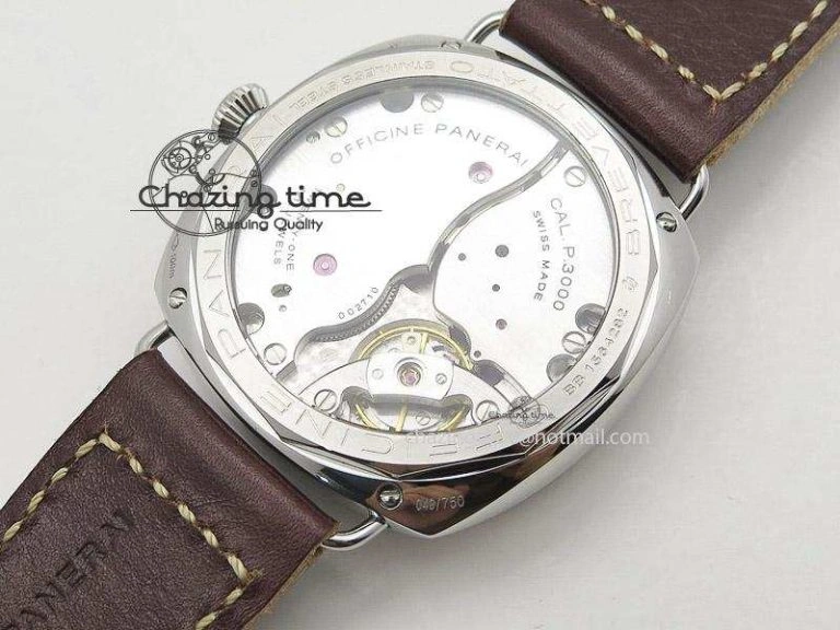 QuickDry PAM449 O SF Batton Dial on Thick Deep Brown Leather Strap P.3000 Super Clone 8608