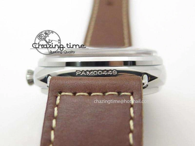 Lightweight PAM449 O ZF 1:1 Best Edition On Thick Brown Leather Strap P.3000 Super Clone V 8563