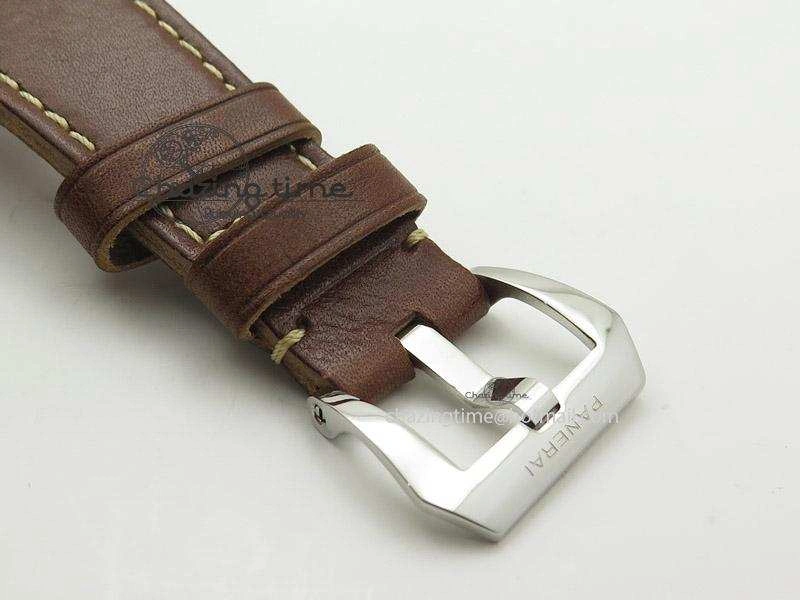 Lightweight PAM449 O ZF 1:1 Best Edition On Thick Brown Leather Strap P.3000 Super Clone V 8563