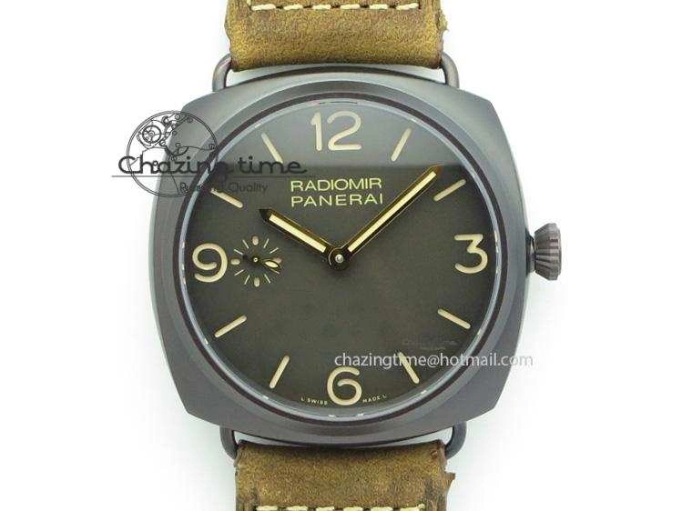 PAM504 O Radiomir Composite ZF 1:1 Best Edition On Brown Asso Strap P.3000 Super Clone Seasonal 8503