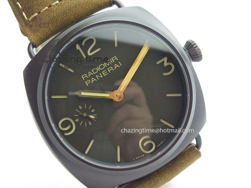 PAM504 O Radiomir Composite ZF 1:1 Best Edition On Brown Asso Strap P.3000 Super Clone Seasonal 8503
