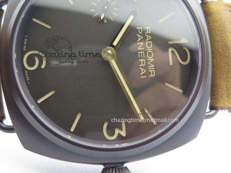 PAM504 O Radiomir Composite ZF 1:1 Best Edition On Brown Asso Strap P.3000 Super Clone Seasonal 8503