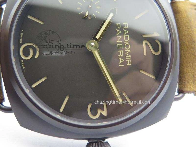 PAM504 O Radiomir Composite ZF 1:1 Best Edition On Brown Asso Strap P.3000 Super Clone Seasonal 8503