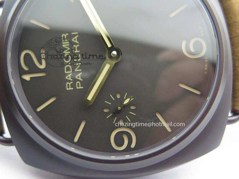 PAM504 O Radiomir Composite ZF 1:1 Best Edition On Brown Asso Strap P.3000 Super Clone Seasonal 8503