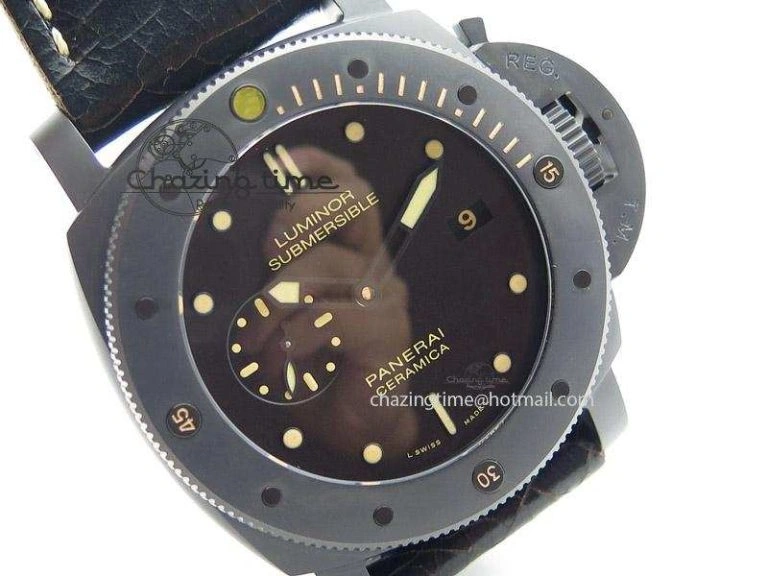 FastDry PAM508 P V6F 1:1 Best Edition Ceramic On Black Leather Strap ST 8557
