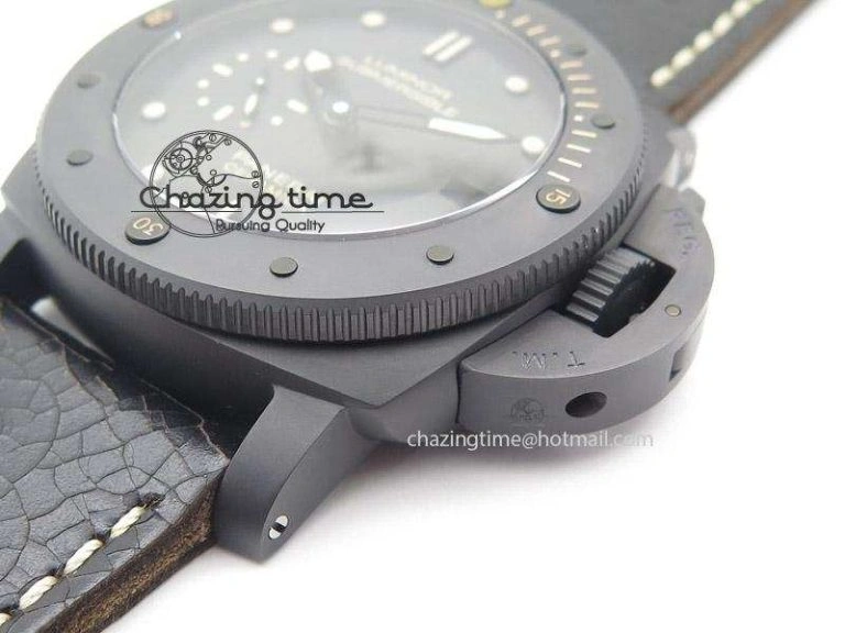 FastDry PAM508 P V6F 1:1 Best Edition Ceramic On Black Leather Strap ST 8557