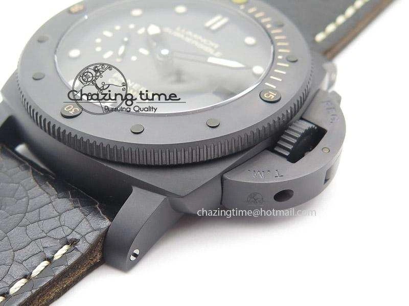 FastDry PAM508 P V6F 1:1 Best Edition Ceramic On Black Leather Strap ST 8557