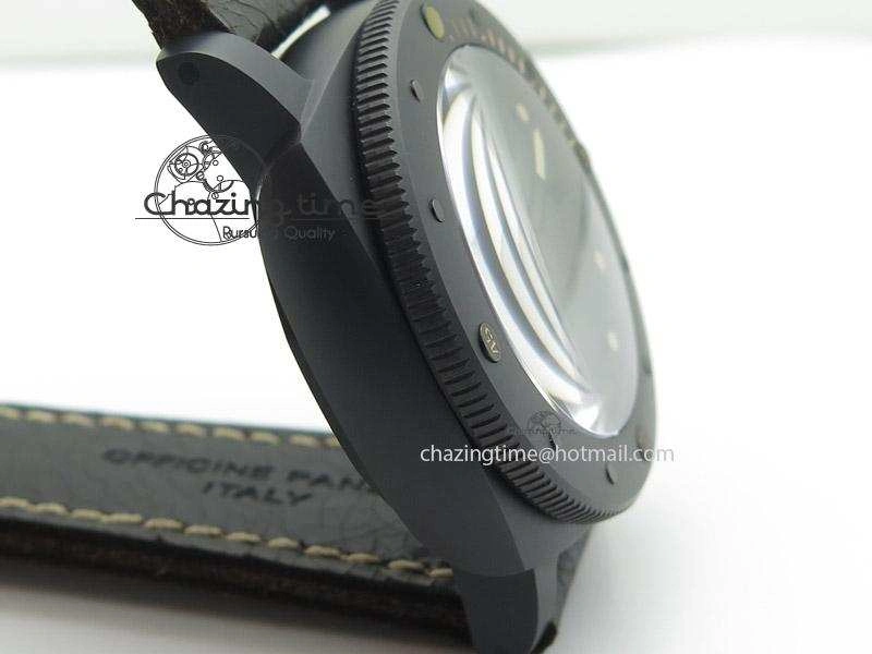 Functional PAM508 P V6F 1:1 Best Edition Real Ceramic on Black Distressed Calfskin Strap P 8595