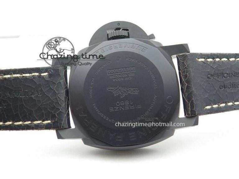 Functional PAM508 P V6F 1:1 Best Edition Real Ceramic on Black Distressed Calfskin Strap P 8595