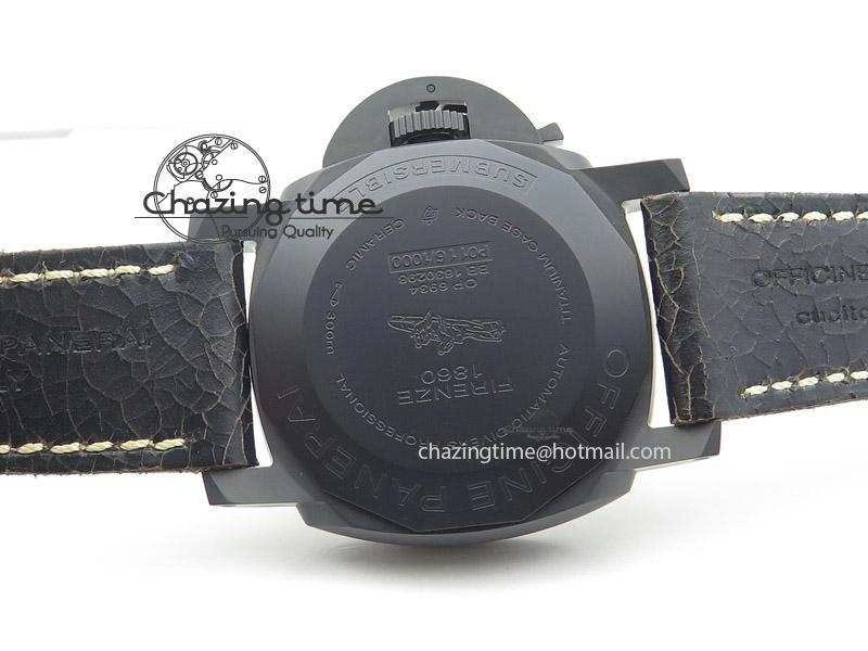 Functional PAM508 P V6F 1:1 Best Edition Real Ceramic on Black Distressed Calfskin Strap P 8595