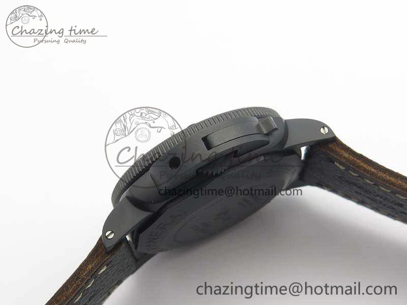 PAM508 P VSF 1:1 Best Edition Real Ceramic On Black Distressed Calfskin Strap P.9000 Super Clone Breathable 8436
