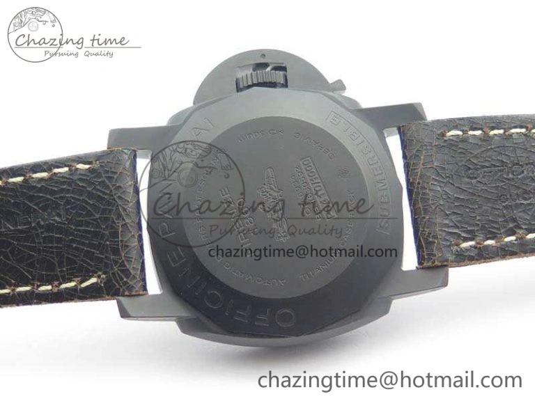 PAM508 P VSF 1:1 Best Edition Real Ceramic On Black Distressed Calfskin Strap P.9000 Super Clone Breathable 8436