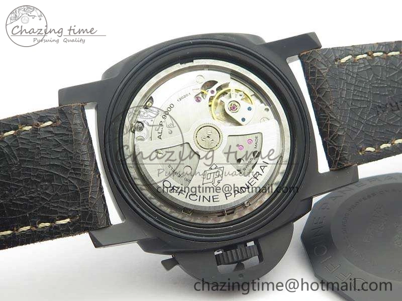 PAM508 P VSF 1:1 Best Edition Real Ceramic On Black Distressed Calfskin Strap P.9000 Super Clone Breathable 8436