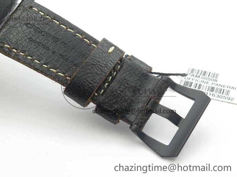 PAM508 P VSF 1:1 Best Edition Real Ceramic On Black Distressed Calfskin Strap P.9000 Super Clone Breathable 8436