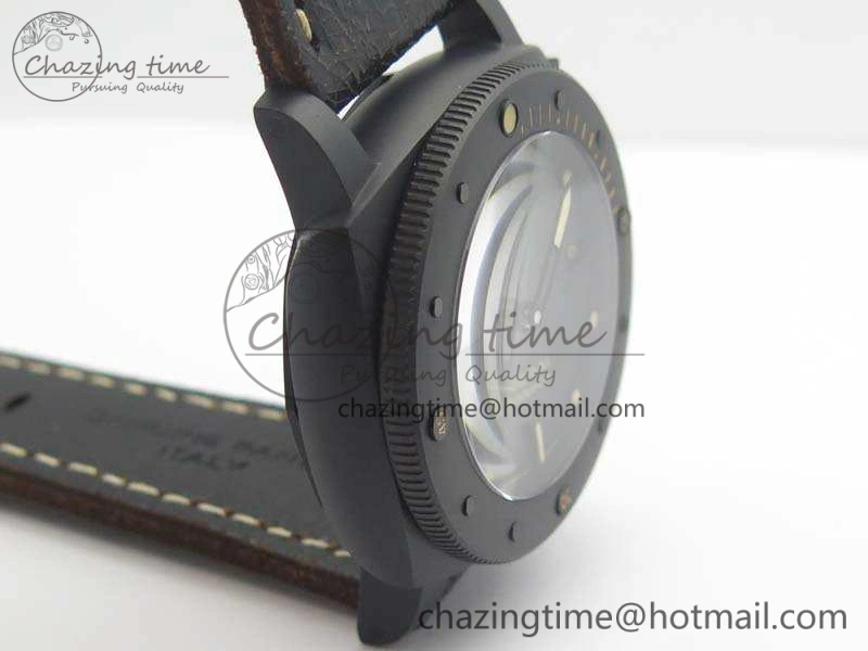 PAM508 P VSF 1:1 Best Edition Real Ceramic On Black Distressed Calfskin Strap P.9000 Super Clone Breathable 8436