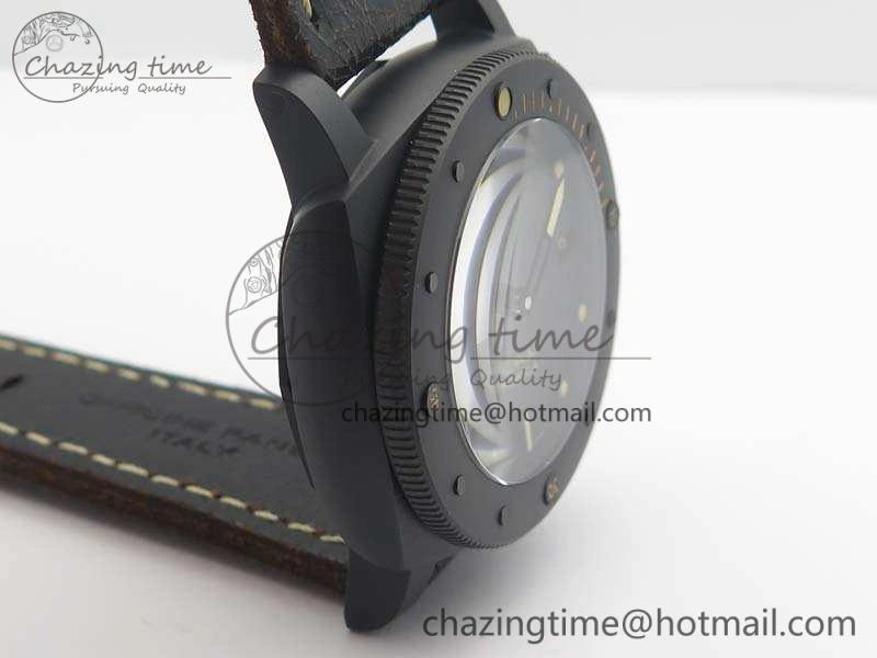 PAM508 P VSF 1:1 Best Edition Real Ceramic On Black Distressed Calfskin Strap P.9000 Super Clone Breathable 8436