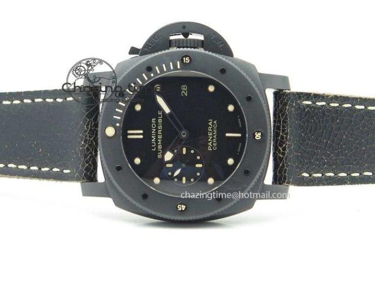 SmartChoice PAM508 P ZF Best Edition Real Ceramic On Black Calfskin Strap P 8560