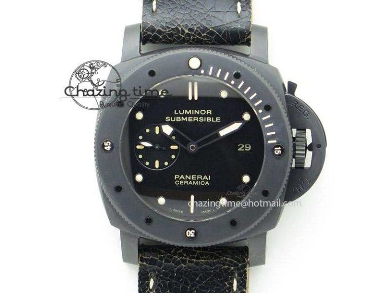 SmartChoice PAM508 P ZF Best Edition Real Ceramic On Black Calfskin Strap P 8560