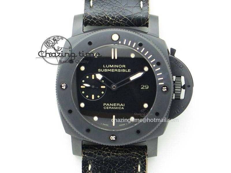 SmartChoice PAM508 P ZF Best Edition Real Ceramic On Black Calfskin Strap P 8560