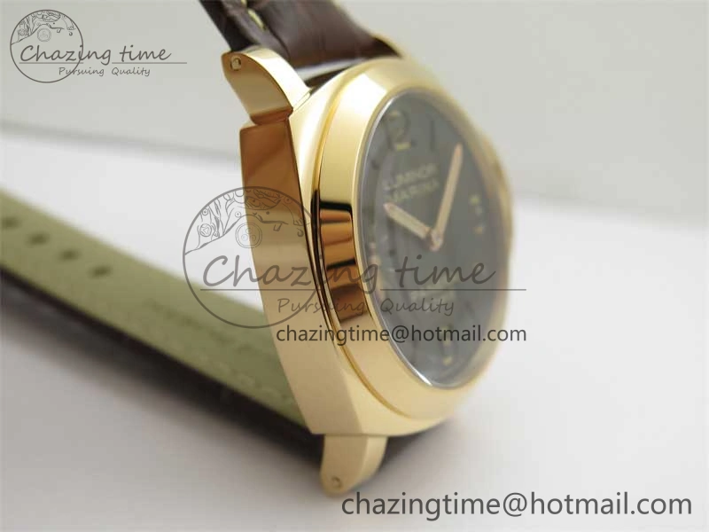 PAM511 RG HWF 1:1 Best Edition on Leather Strap A Sleek 8358