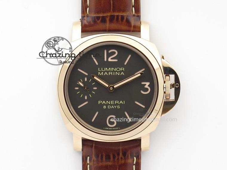 PAM511 RG ZF Best Edition On Brown Leather Strap P5000 Clone Fashionable 8509