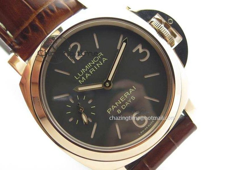 PAM511 RG ZF Best Edition On Brown Leather Strap P5000 Clone Fashionable 8509