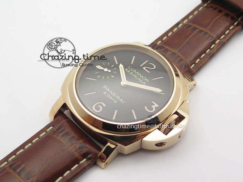 PAM511 RG ZF Best Edition On Brown Leather Strap P5000 Clone Fashionable 8509