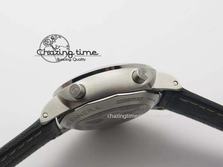Sporty PAM524 Q V6F Fake Flyback Black Dial On Black Leather Strap P. 8520