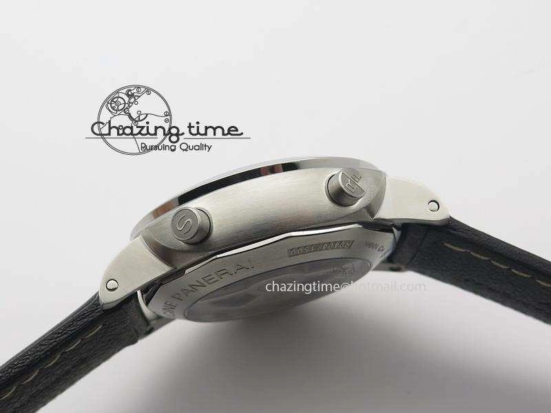 Sporty PAM524 Q V6F Fake Flyback Black Dial On Black Leather Strap P. 8520