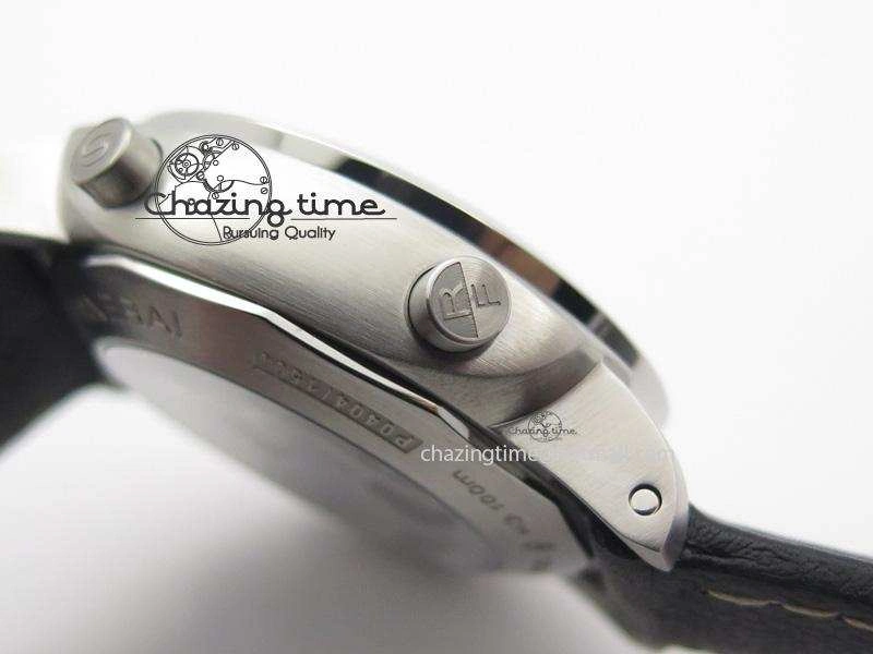 Sporty PAM524 Q V6F Fake Flyback Black Dial On Black Leather Strap P. 8520