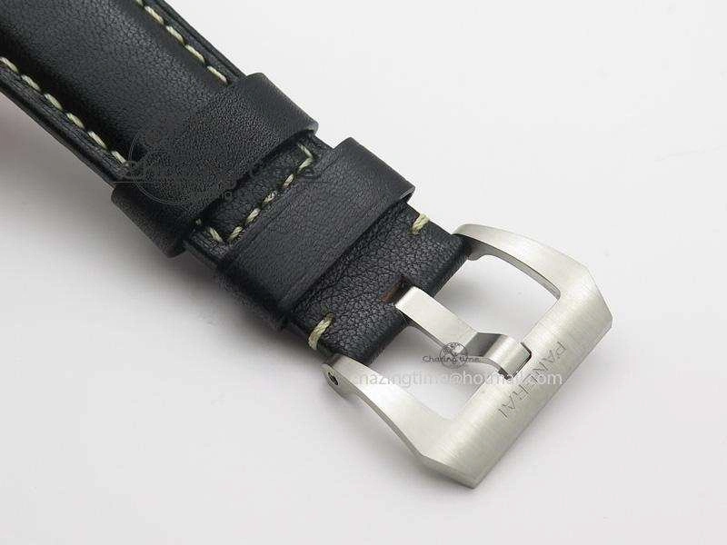 Sporty PAM524 Q V6F Fake Flyback Black Dial On Black Leather Strap P. 8520