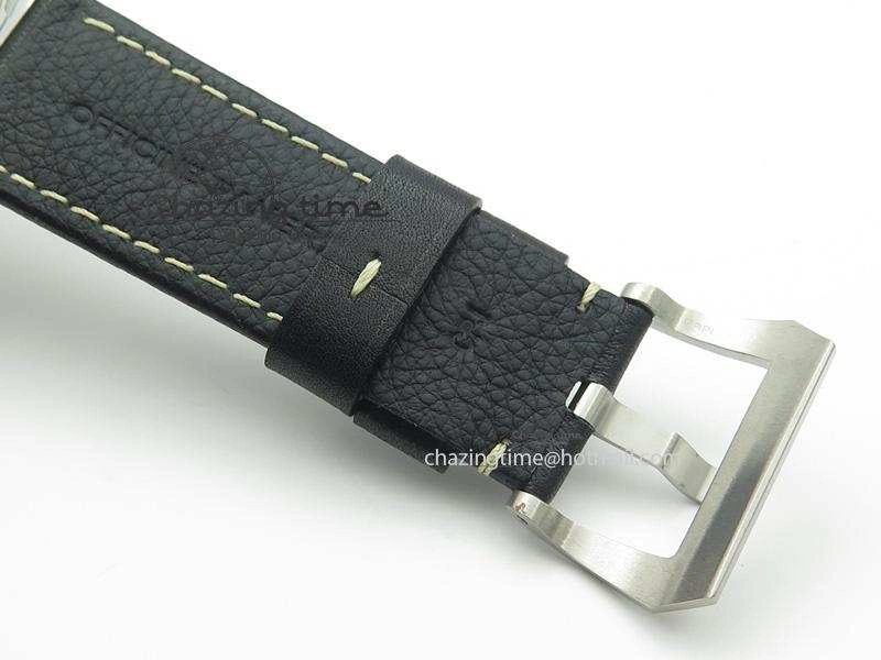 Sporty PAM524 Q V6F Fake Flyback Black Dial On Black Leather Strap P. 8520